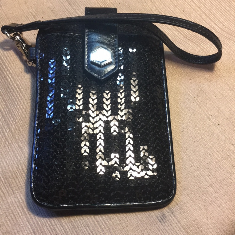 Lodis leather wallet sequins